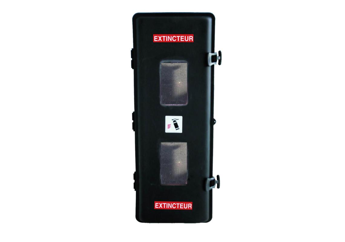 Coffre extincteur 9kg noir sangle plastique